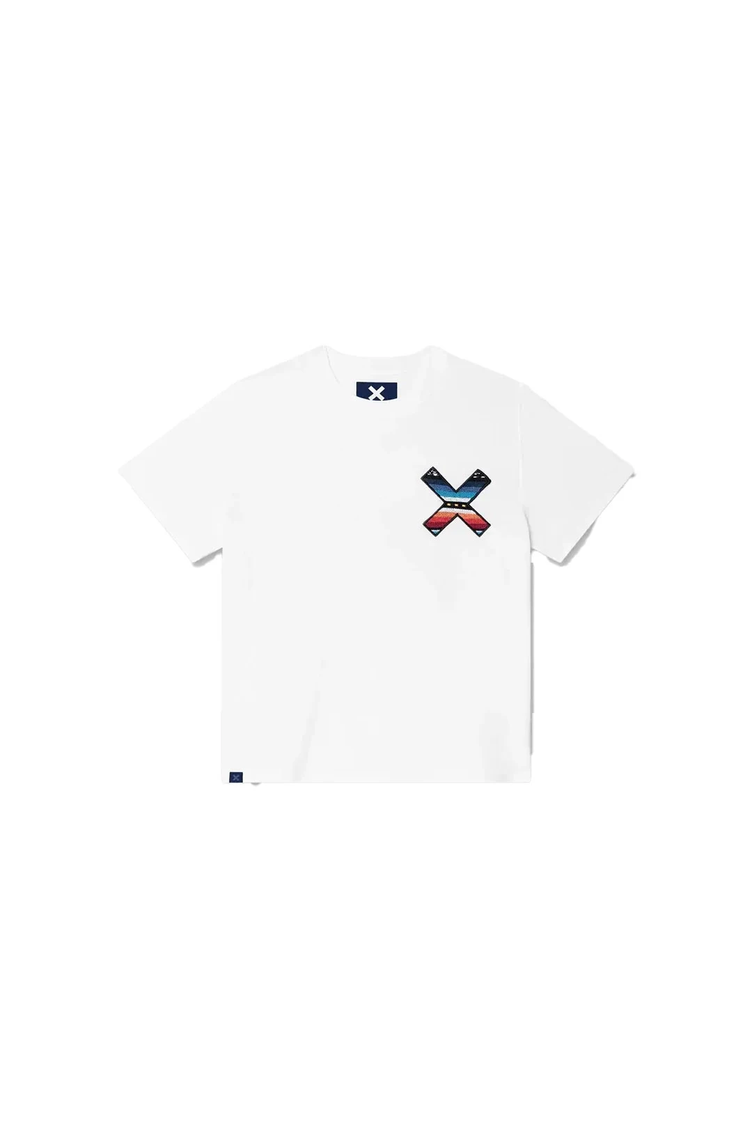 White Classic Woven "X" Graphic Crewneck Short Sleeve T-shirt