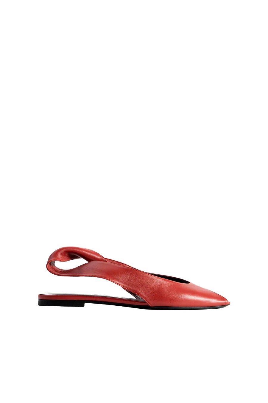 Sculptural Leather Square-Toe Peep-Toe Slingbacks Ballerina  Image