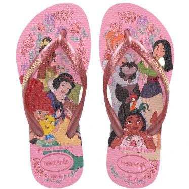 Baby Girl Slim Havaianas x Disney Princesses Multi-Character Pink Flip-Flop