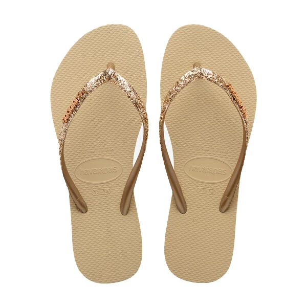 Baby Girl Slim Glitter II Rose Gold Flip-Flops