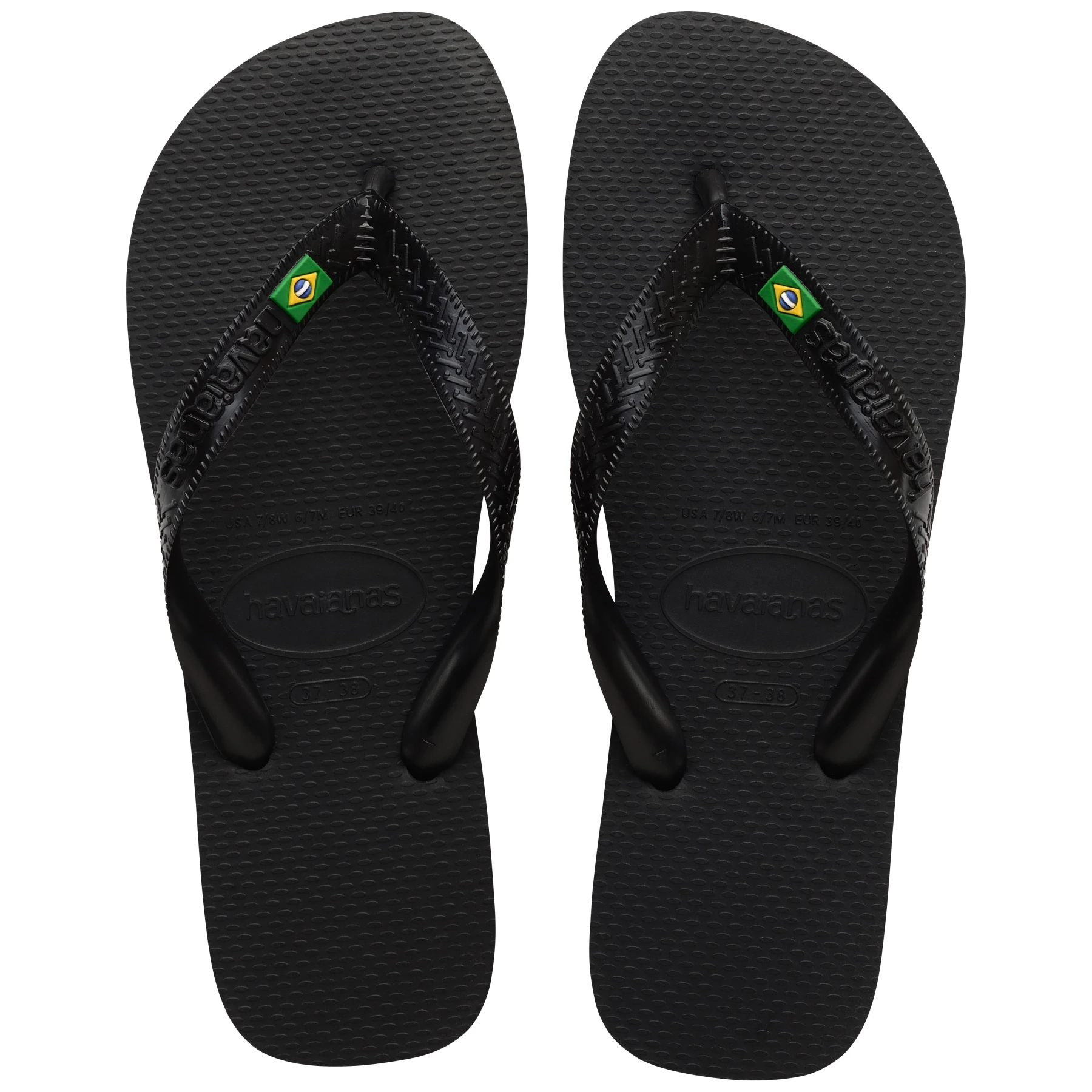 Kids Boys Brasil Logo Black Flip-Flops