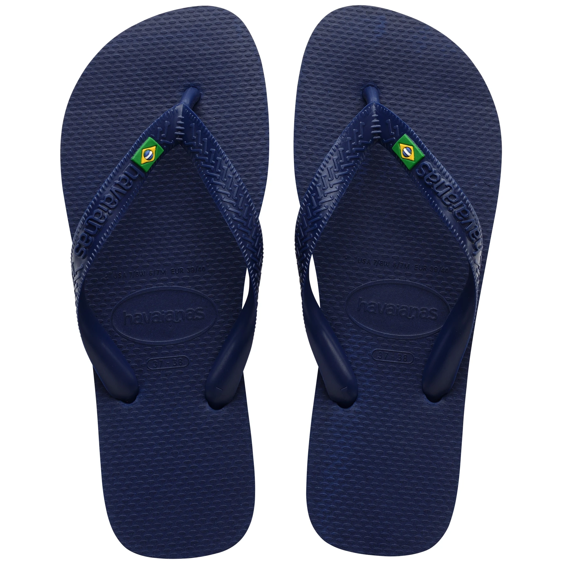 Kids Boys Brasil Logo Navy Blue Flip-Flops