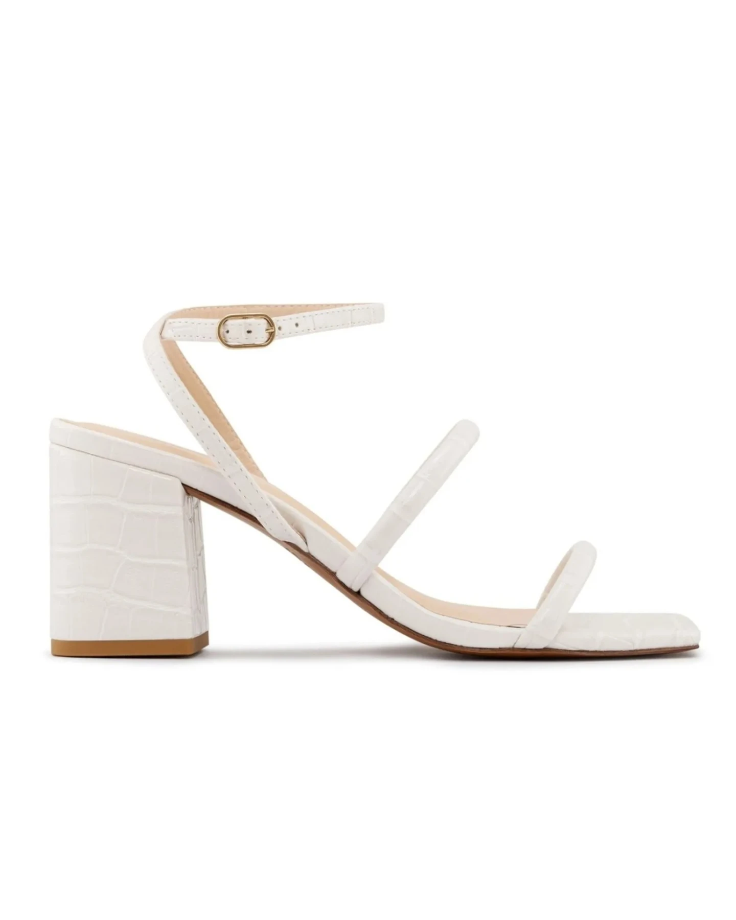 Leather Block Heel  Strappy Sandals 