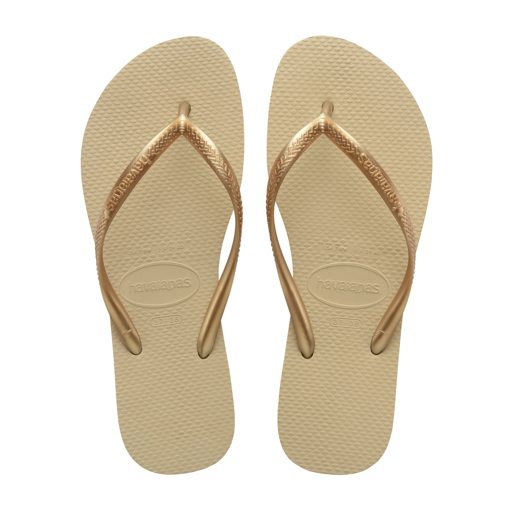 Slim Gold Flip-Flops