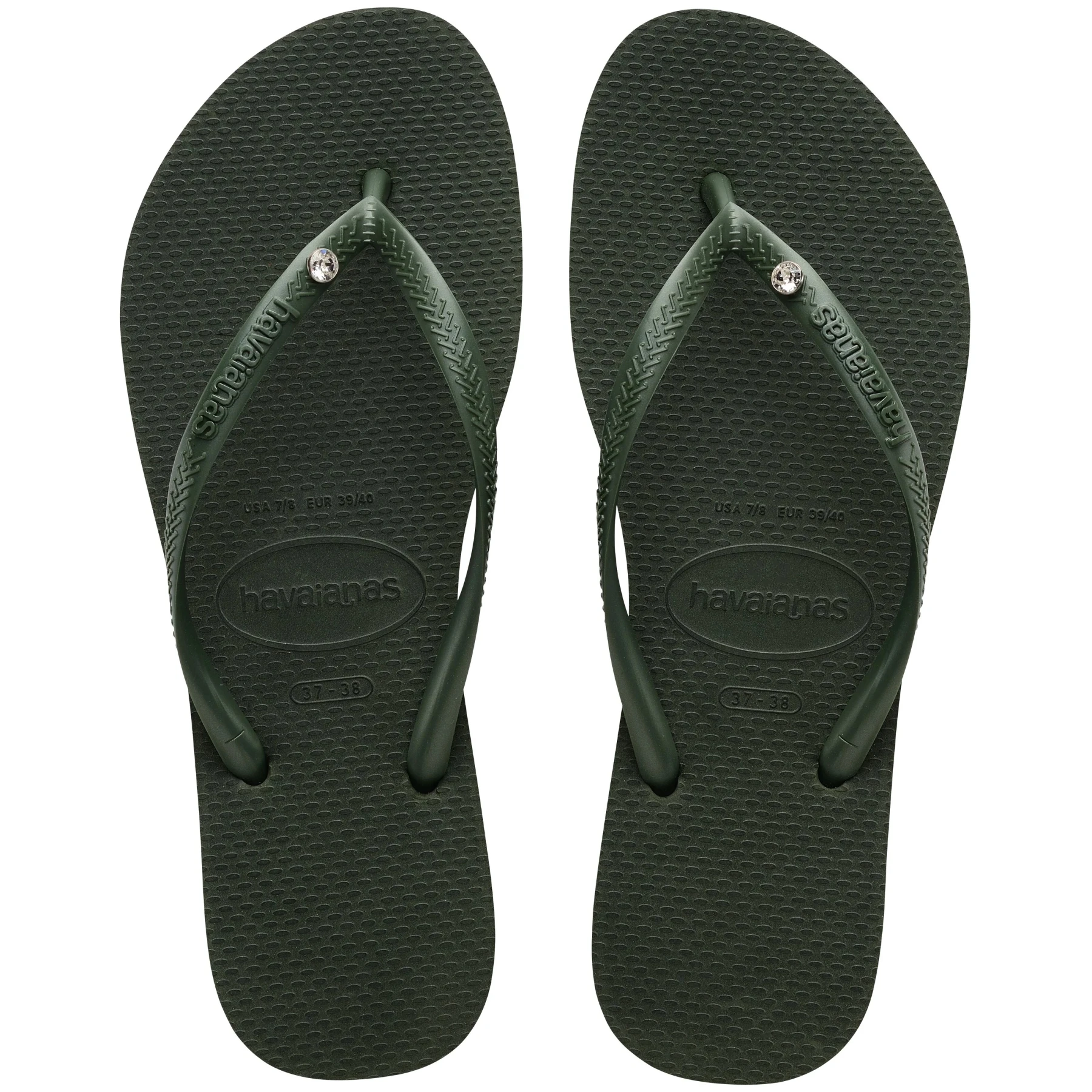 Slim Crystal Black Flip-Flops