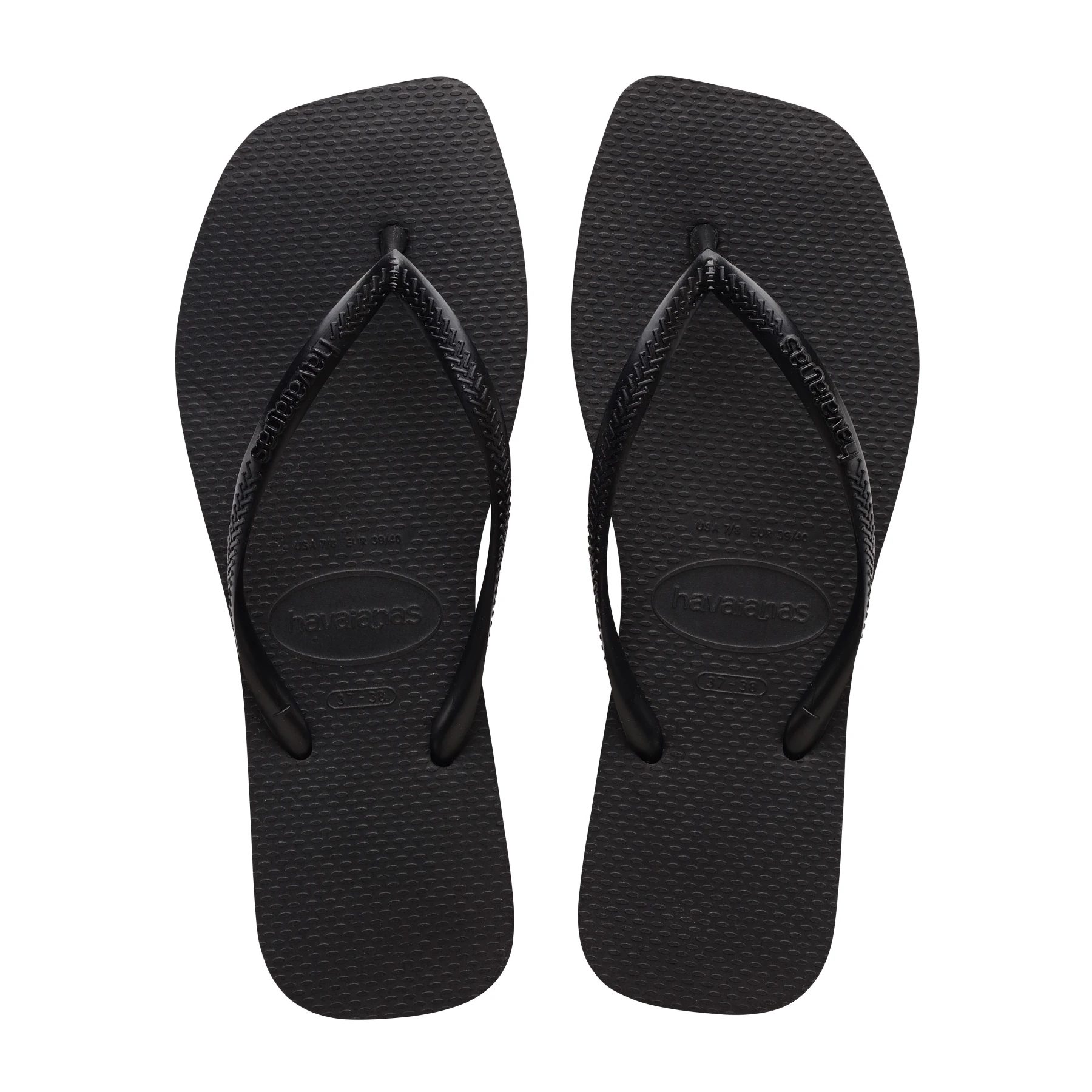 Slim Square Black Flip-Flops