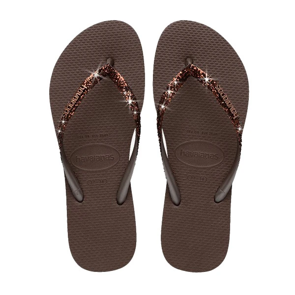 Slim Sparkle Dark Brown Flip-Flops