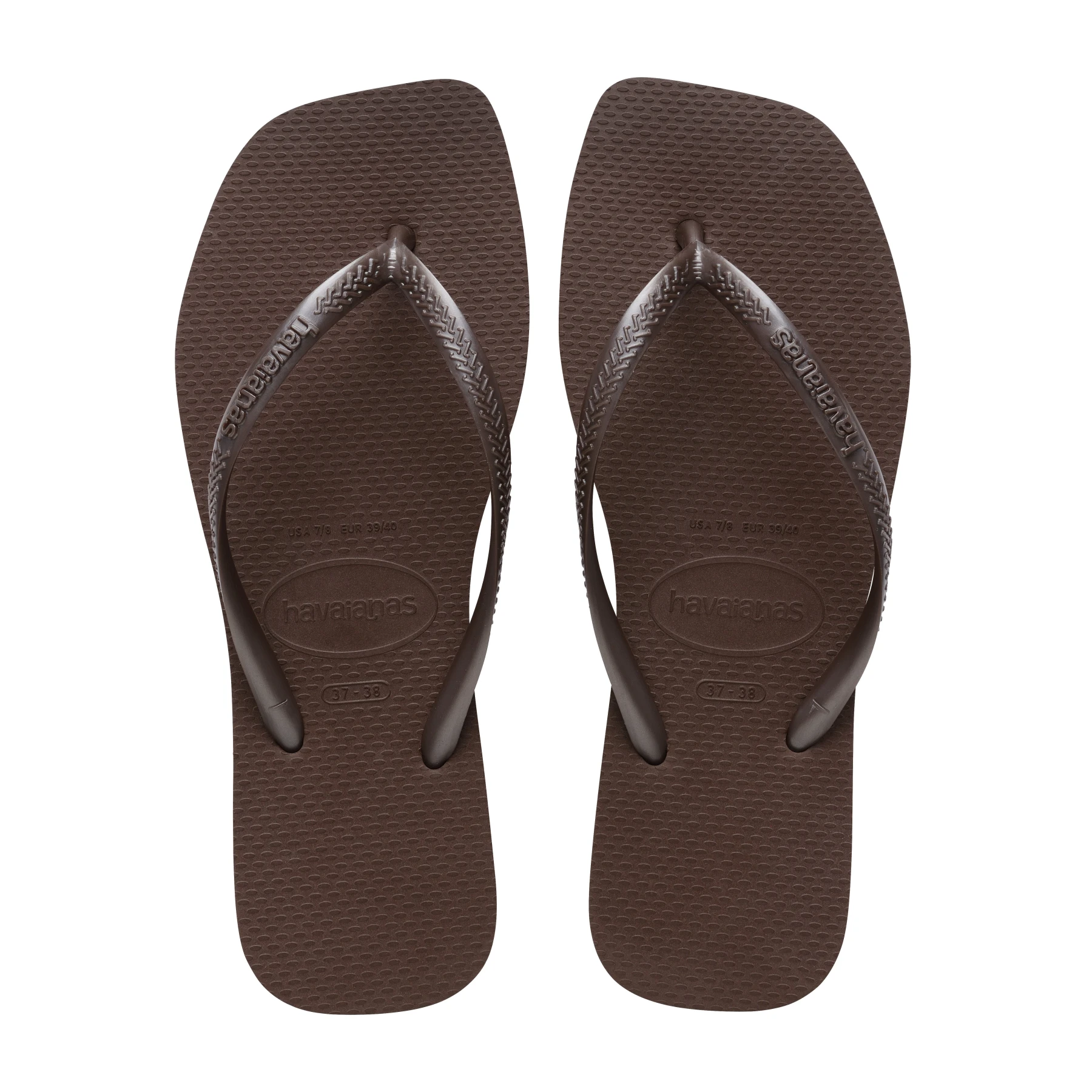 Slim Square Drak Brown Flip-Flops