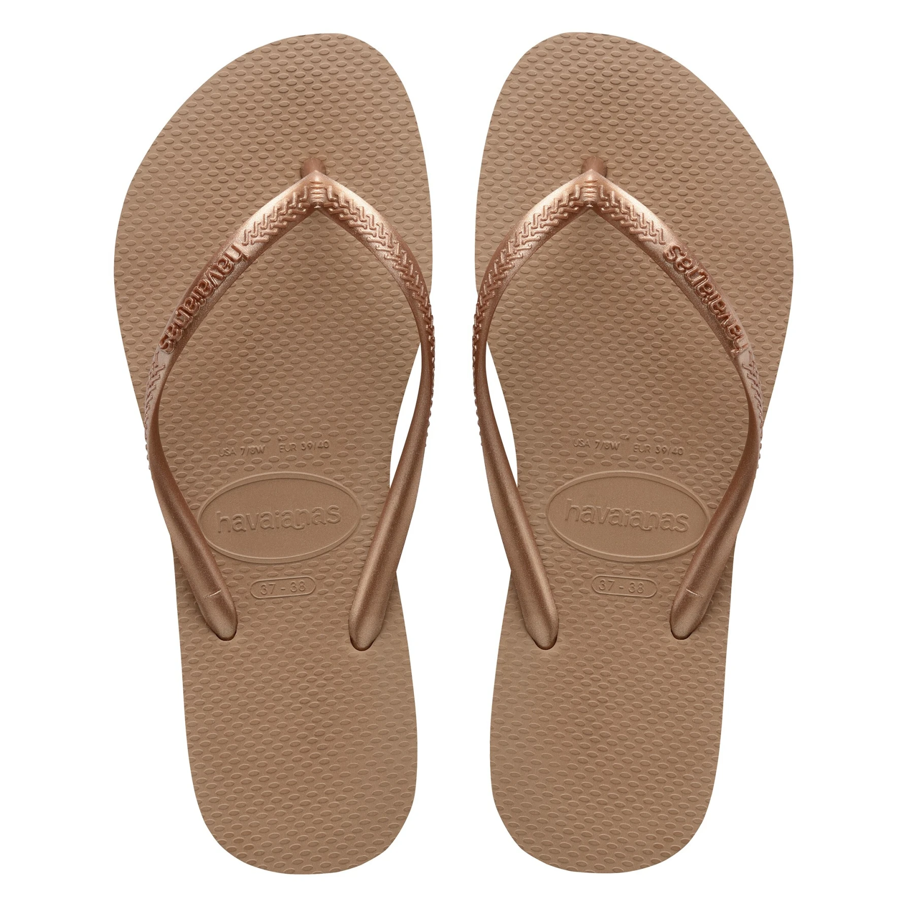 Slim Rose Gold Flip-Flops