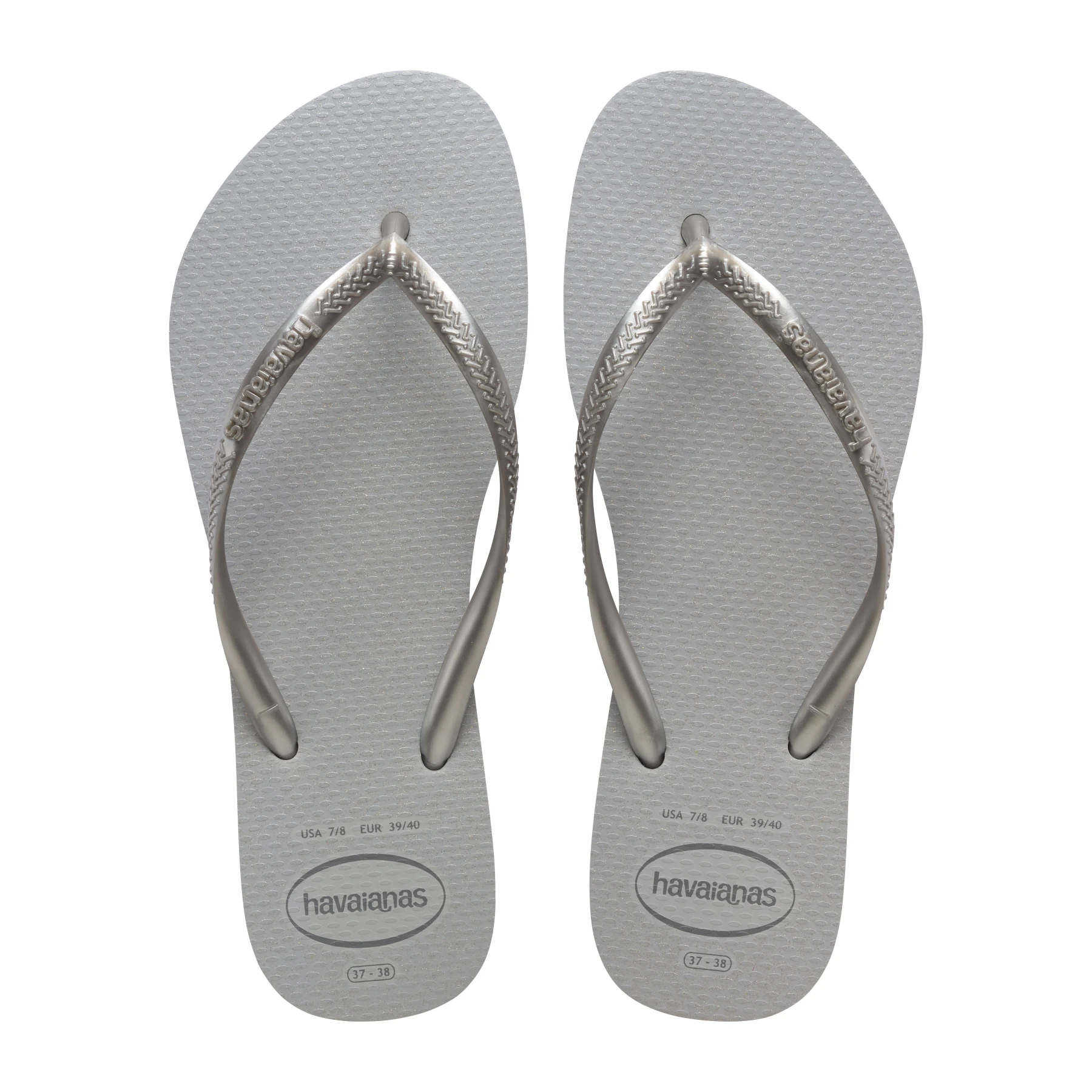 Slim Glitter Silver Flip-Flops