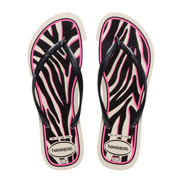 Slim Zebra Print Pink Flip-Flops