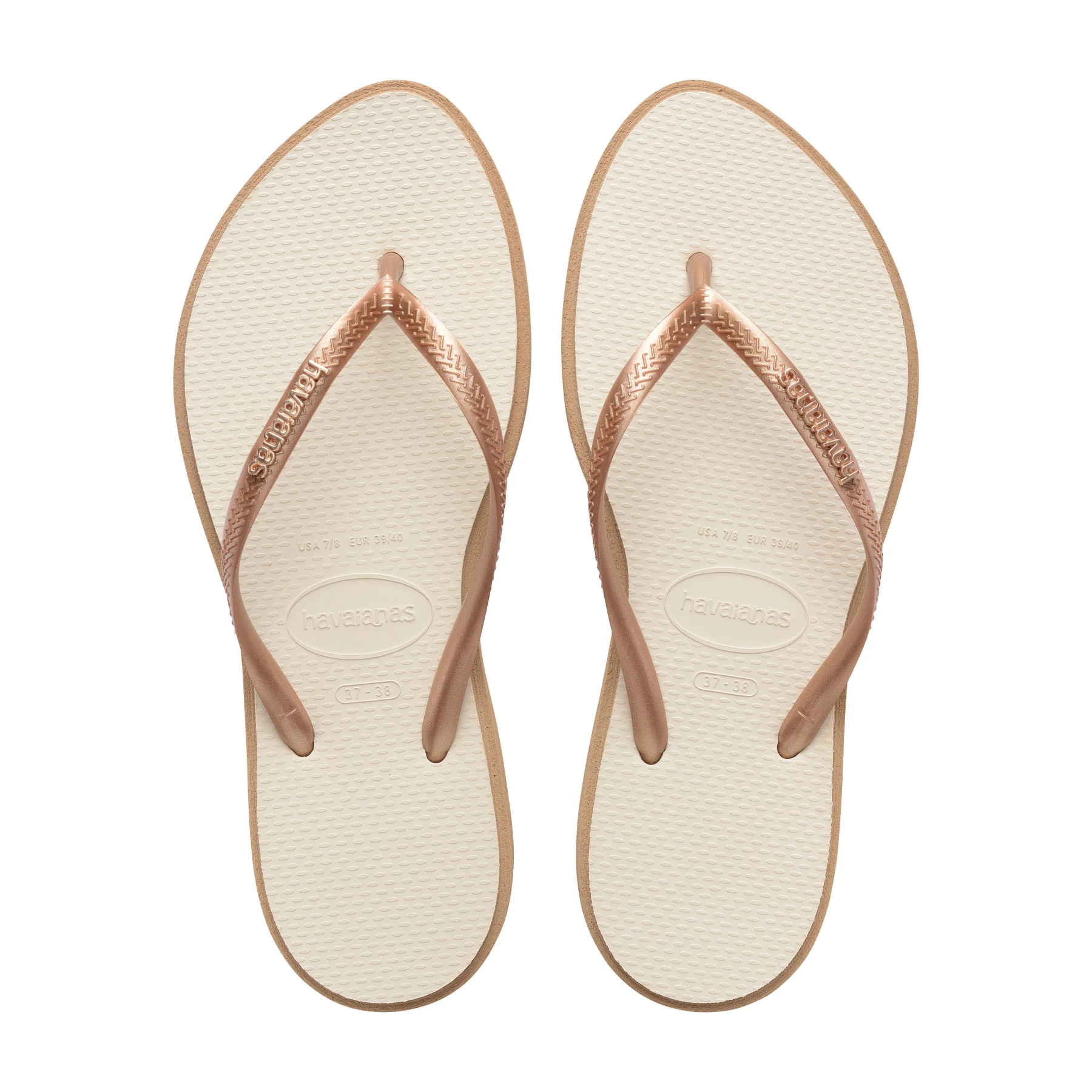Slim Palette Glow White & Rose Gold Pointed Flip-Flops