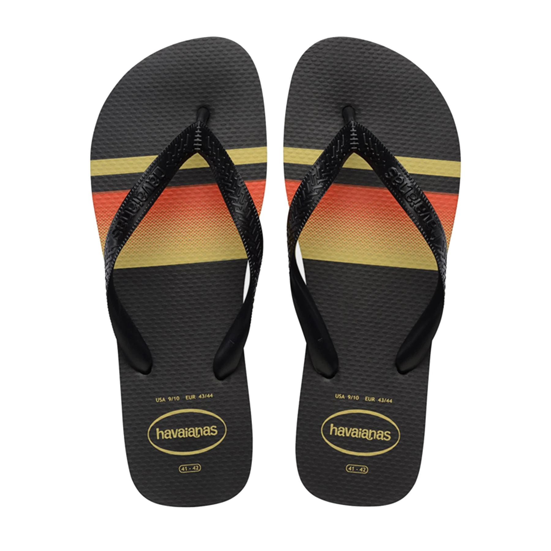 Sunset Stripe Black Flip-Flops