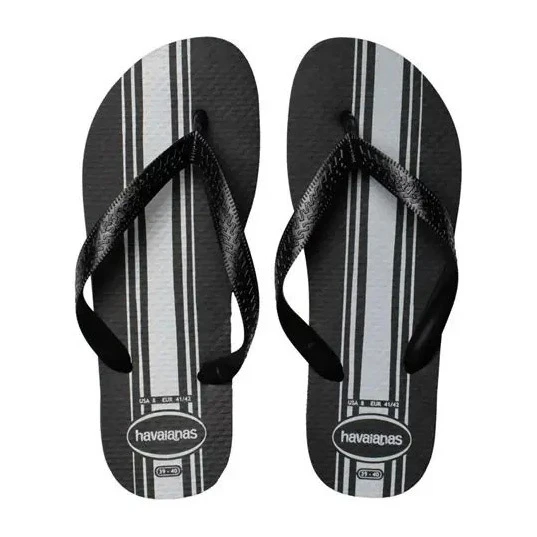 Top Stripes Black & Grey Flip-Flops