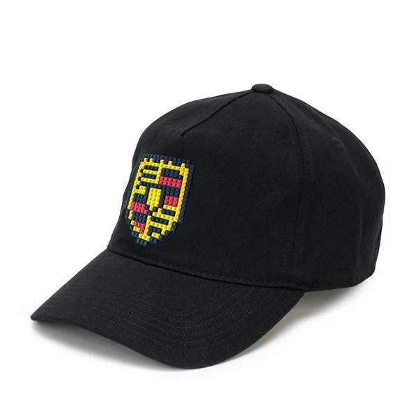 Cotton Twill Baseball Turbo Cap With 8-Bit Appliqué