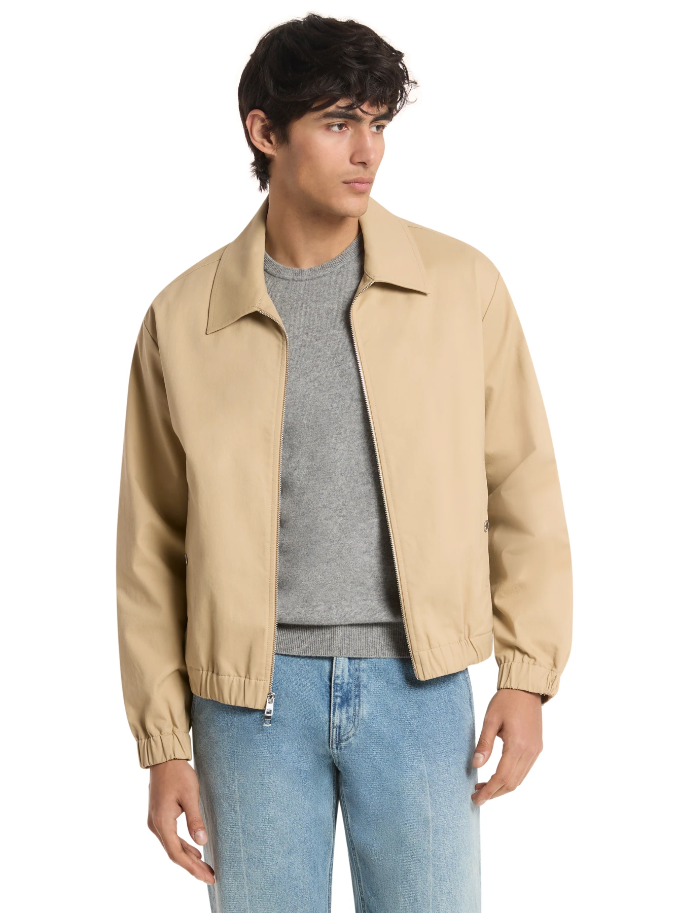 Cotton Blend Blouson Jacket