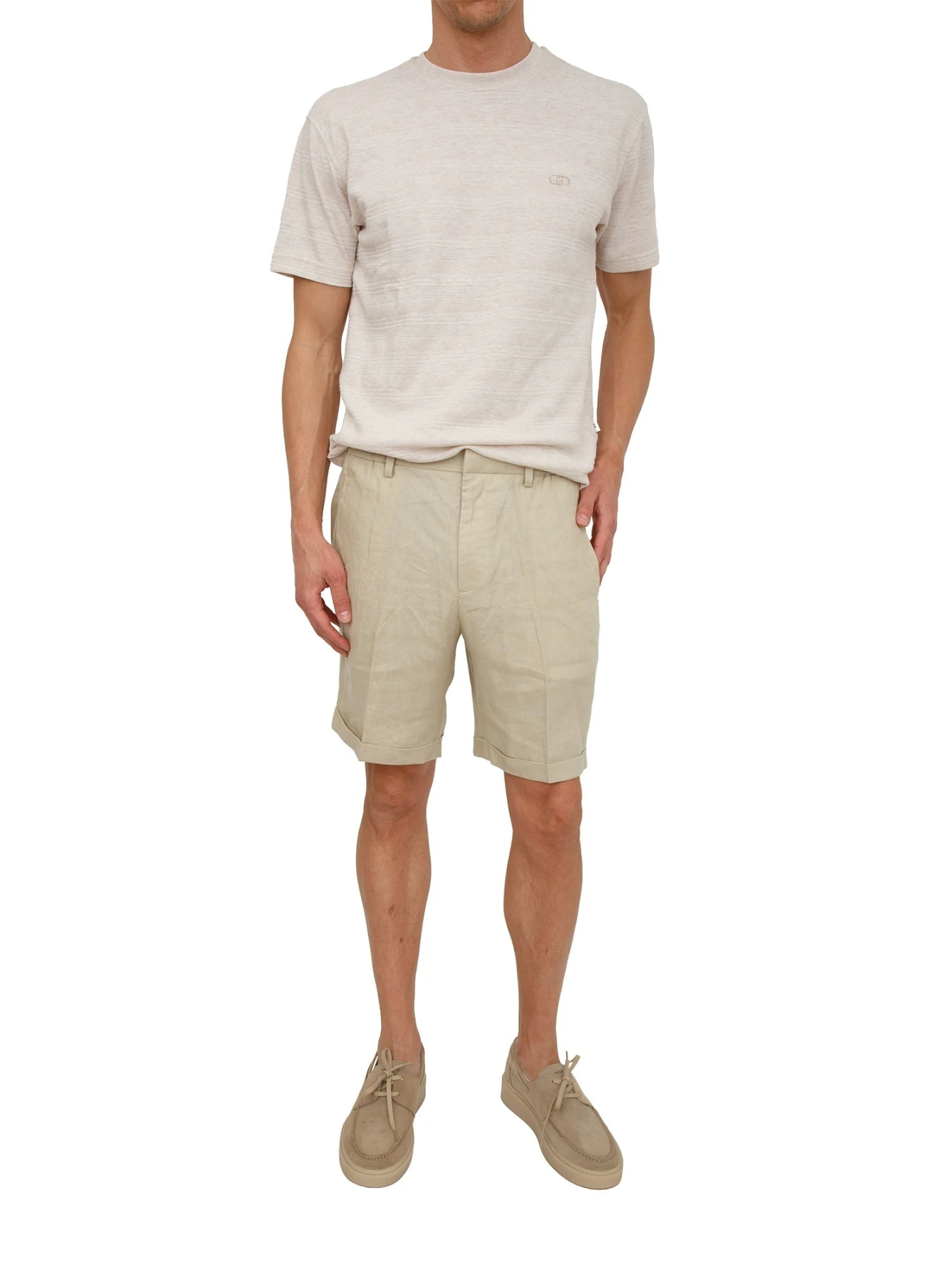 Linen-Blend Comfort Bermuda Shorts