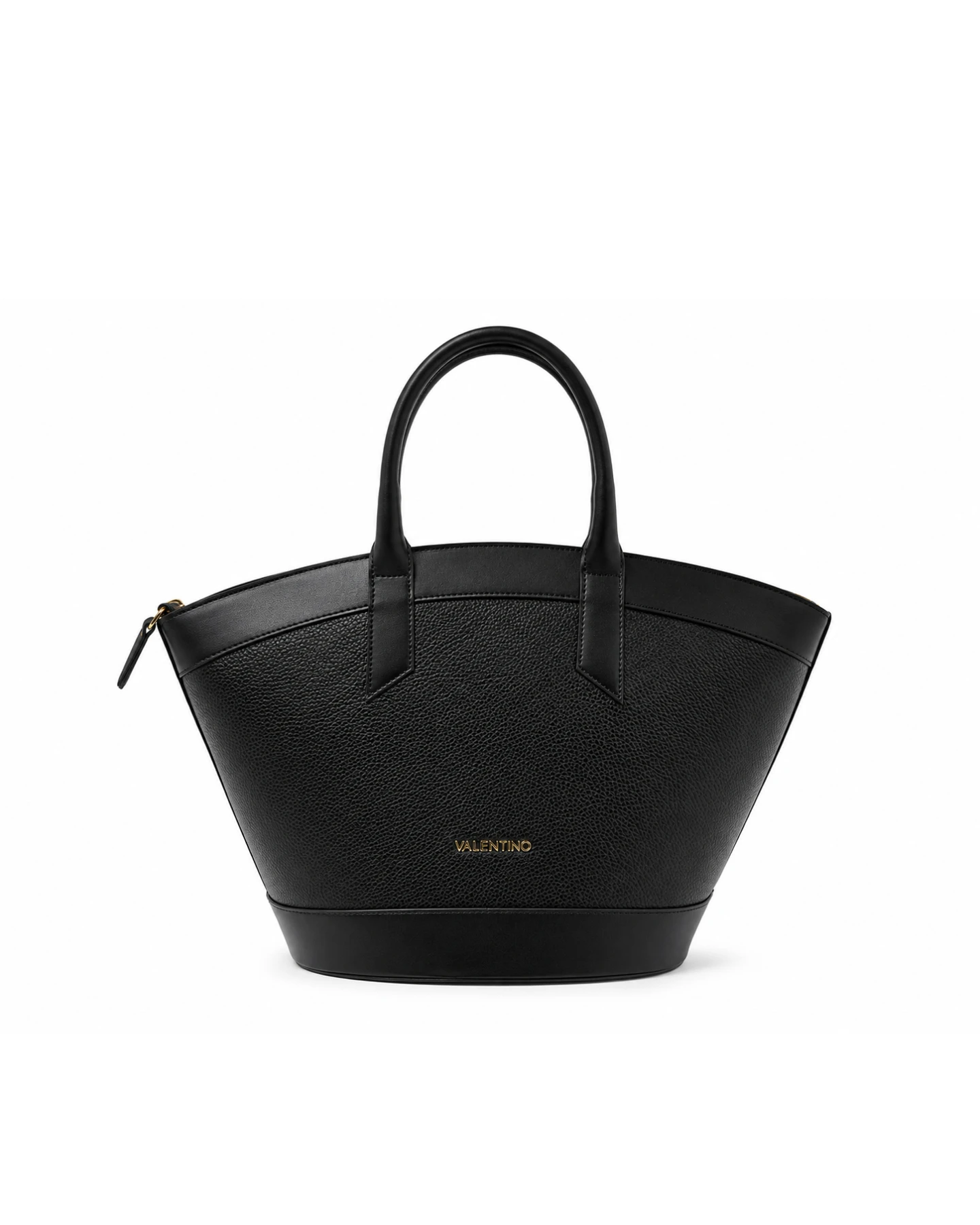 Pebbled Leather Fan Tote Bag