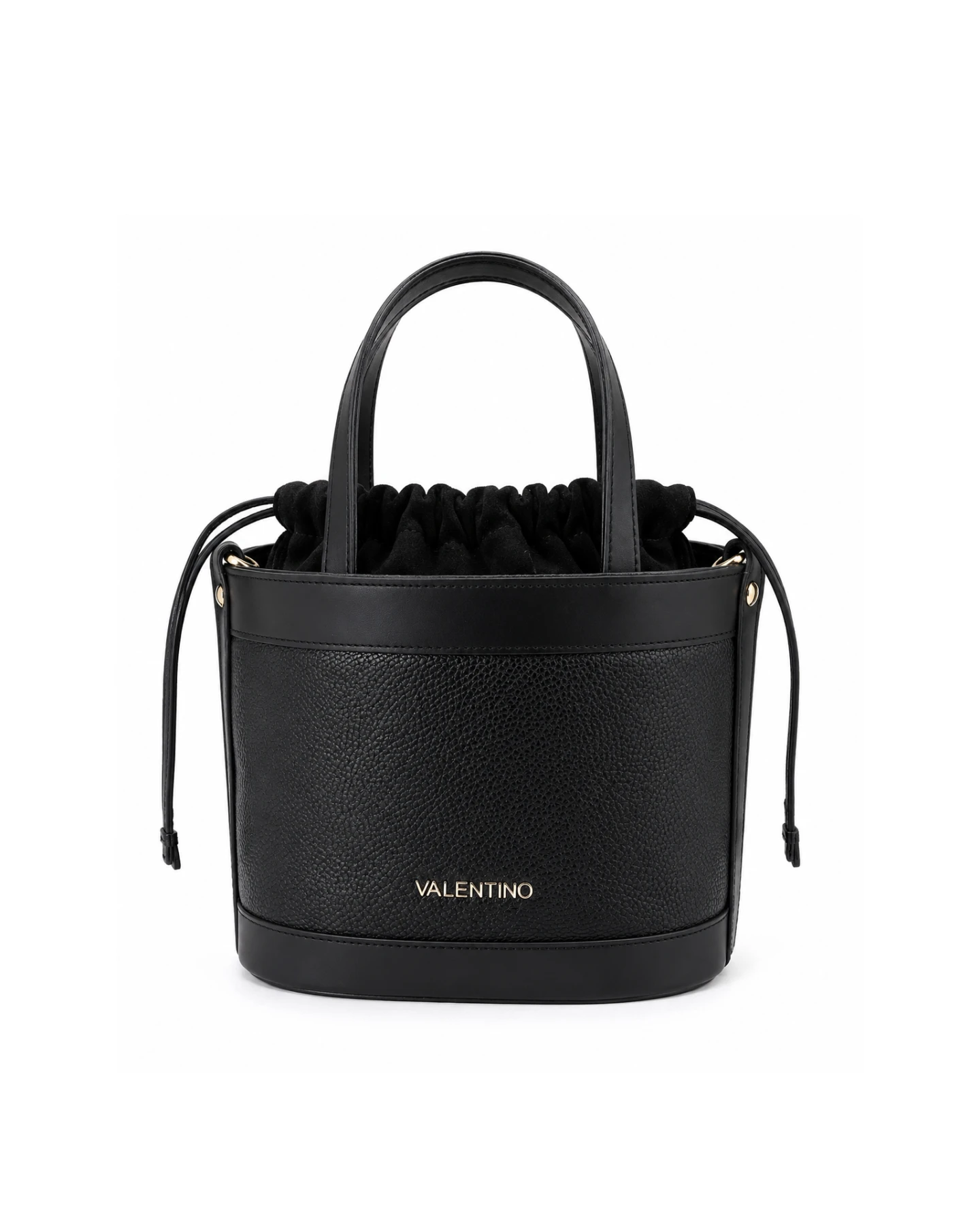 Pebbled Leather Drawstring Bucket Bag