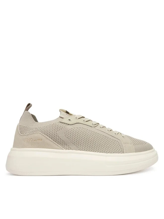 Knit & Suede Platform Sneakers