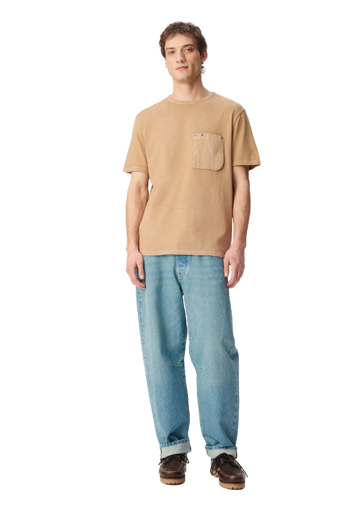 Round Neck Patch Pocket Short Sleeve T-Shirt