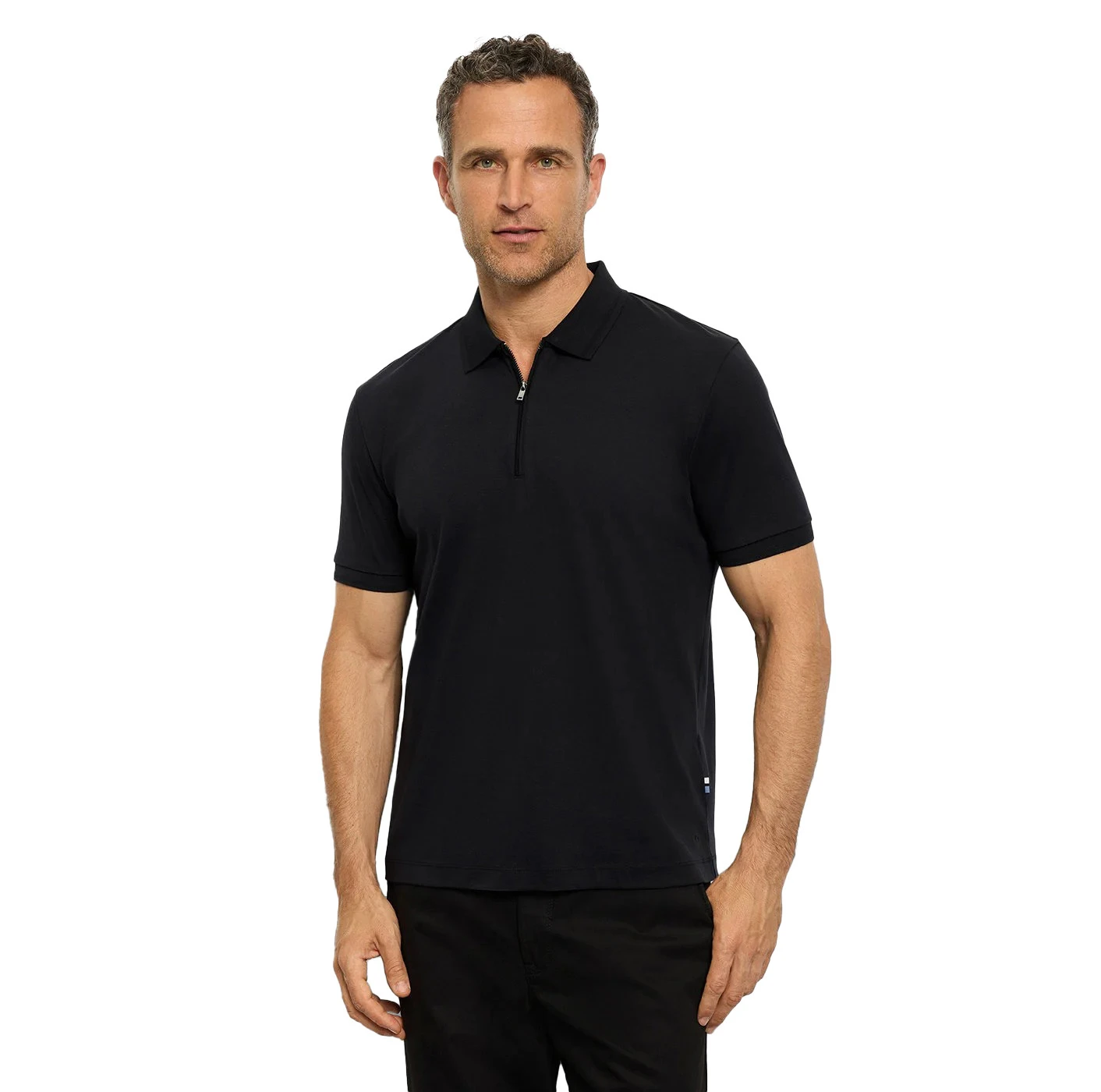 Regular Fit Casual Short Sleeve Polo with Zipper