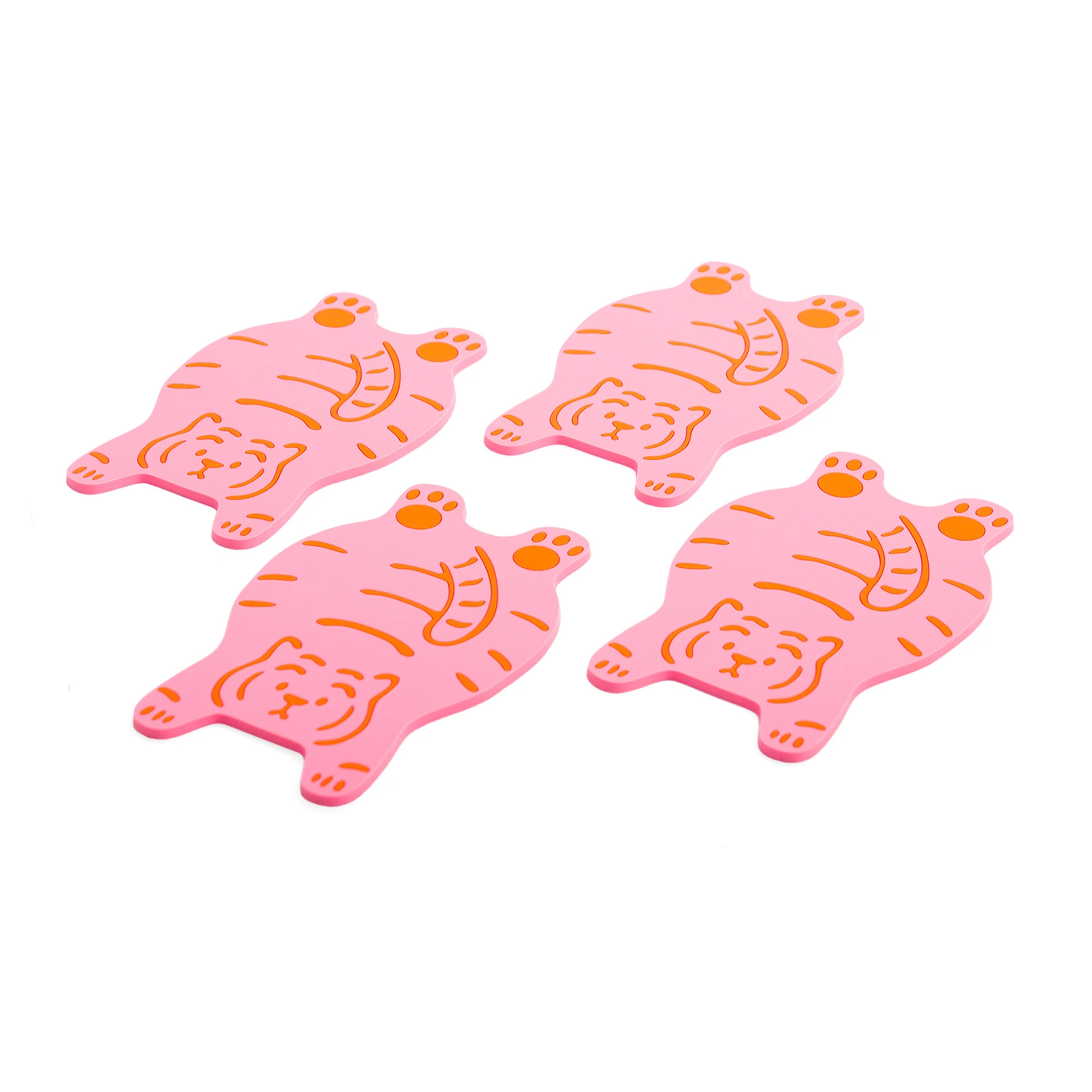 Pack Of 4 Pink Tiger Coasters 