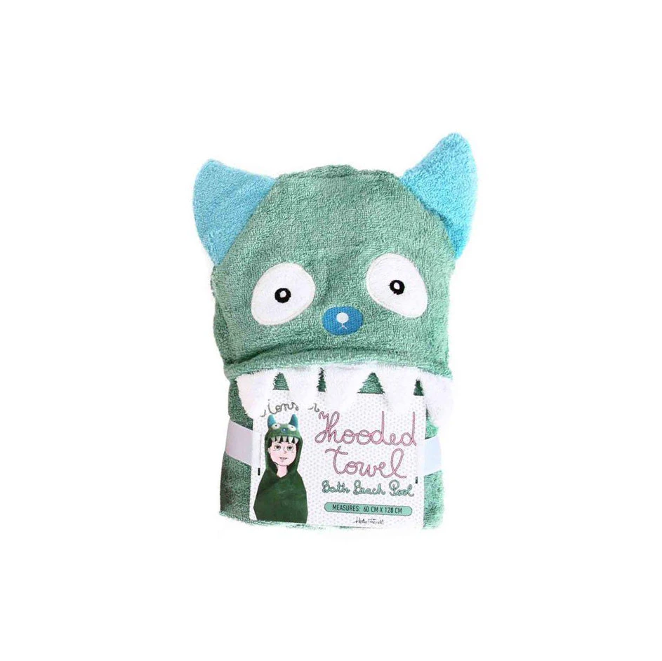 Child Monster Towels Green