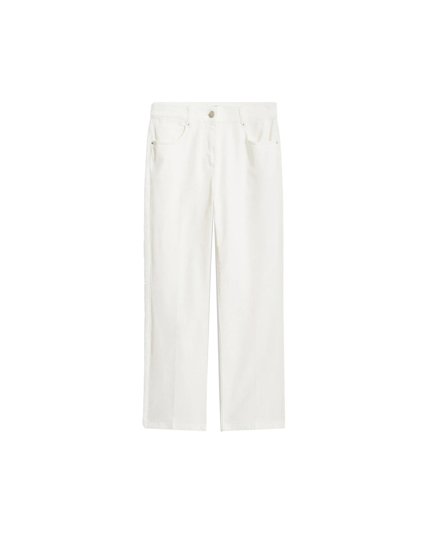 High-Waist Slim Straight Trousers
