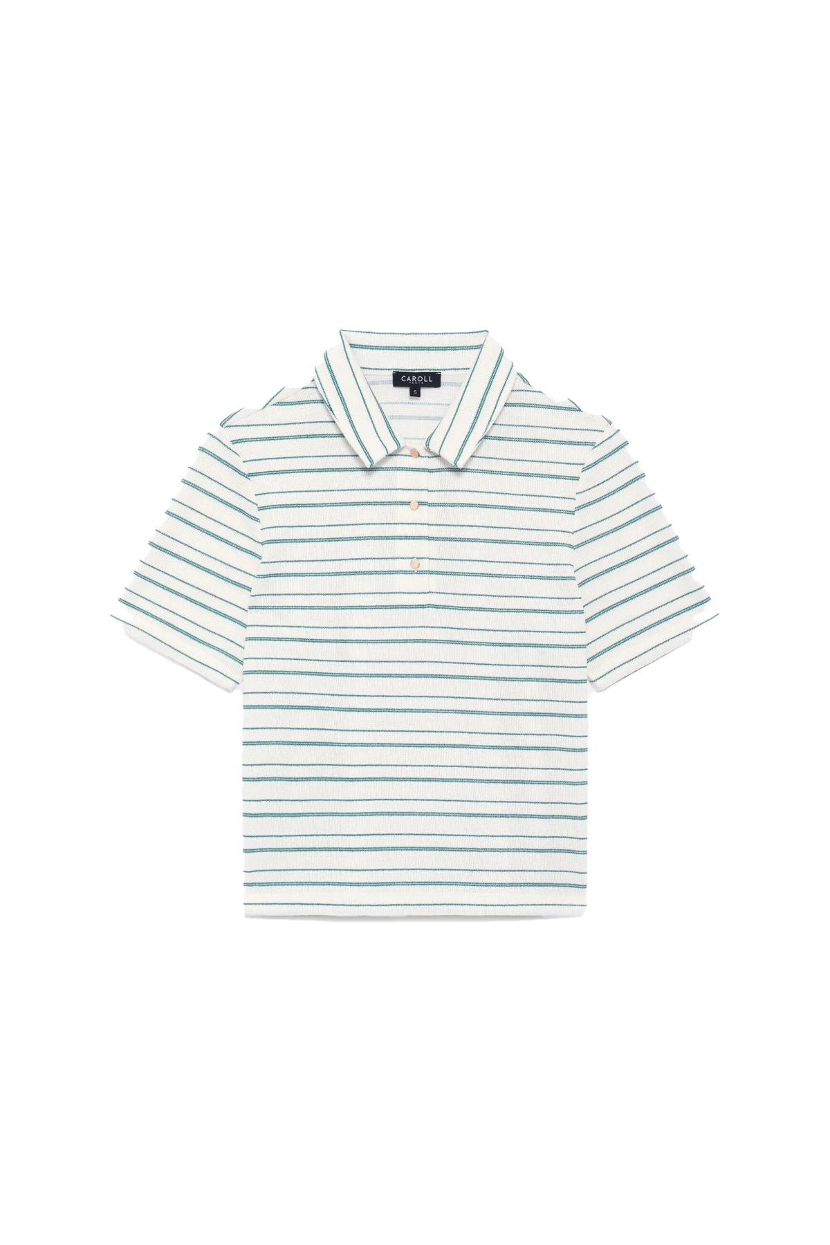 Lady Ribbed Striped Polo Top