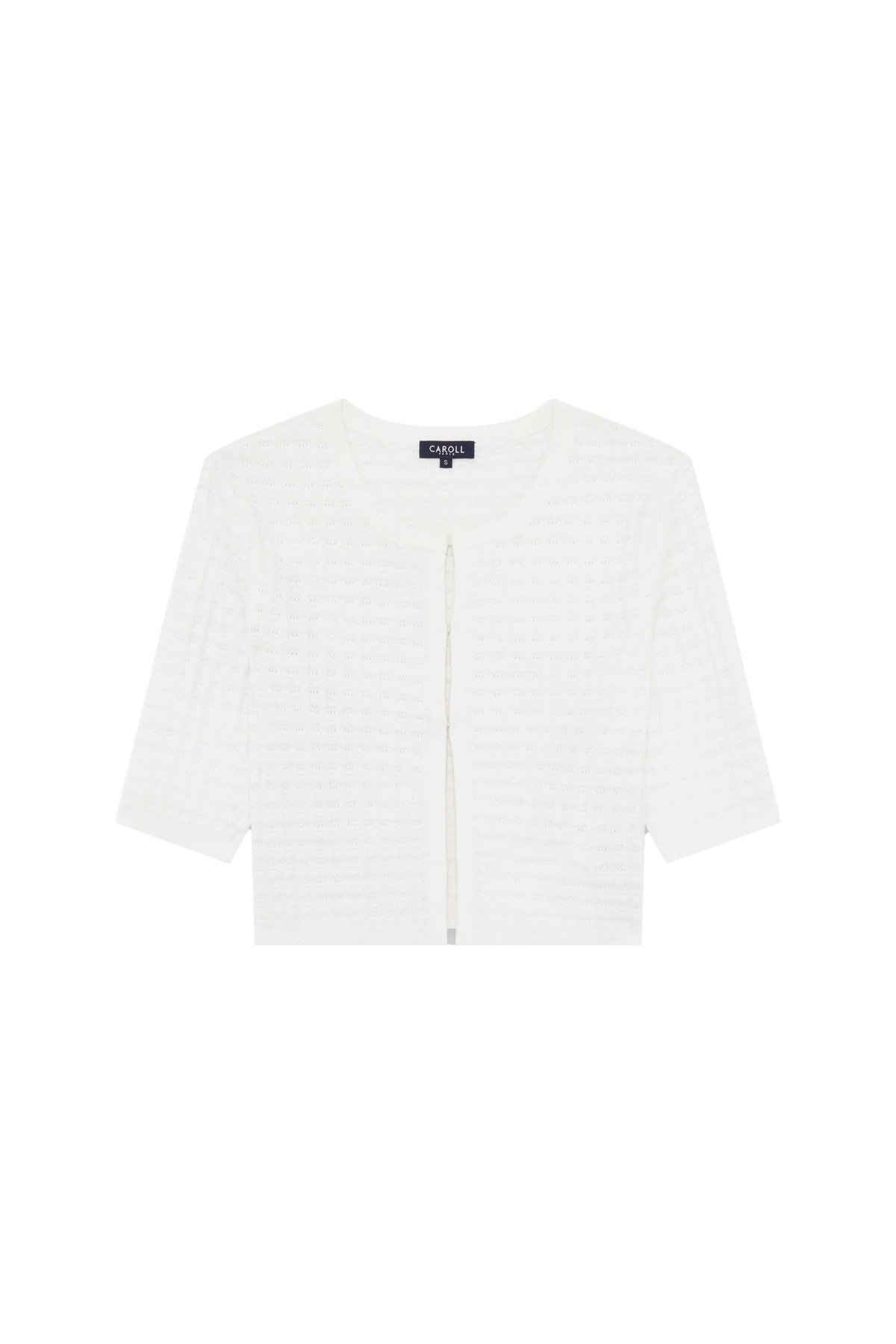 Lightweight Knit Cropped Cover-Up With Elbow-Length Sleeves