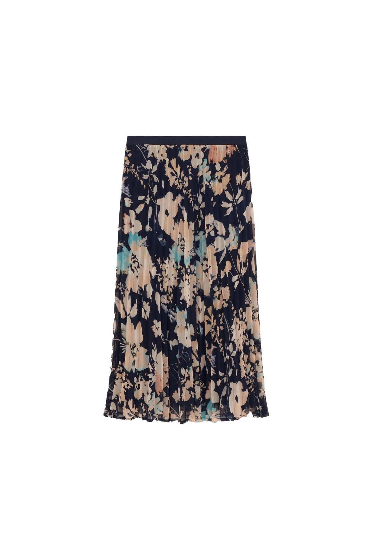 Floral Pleated Midi Skirt