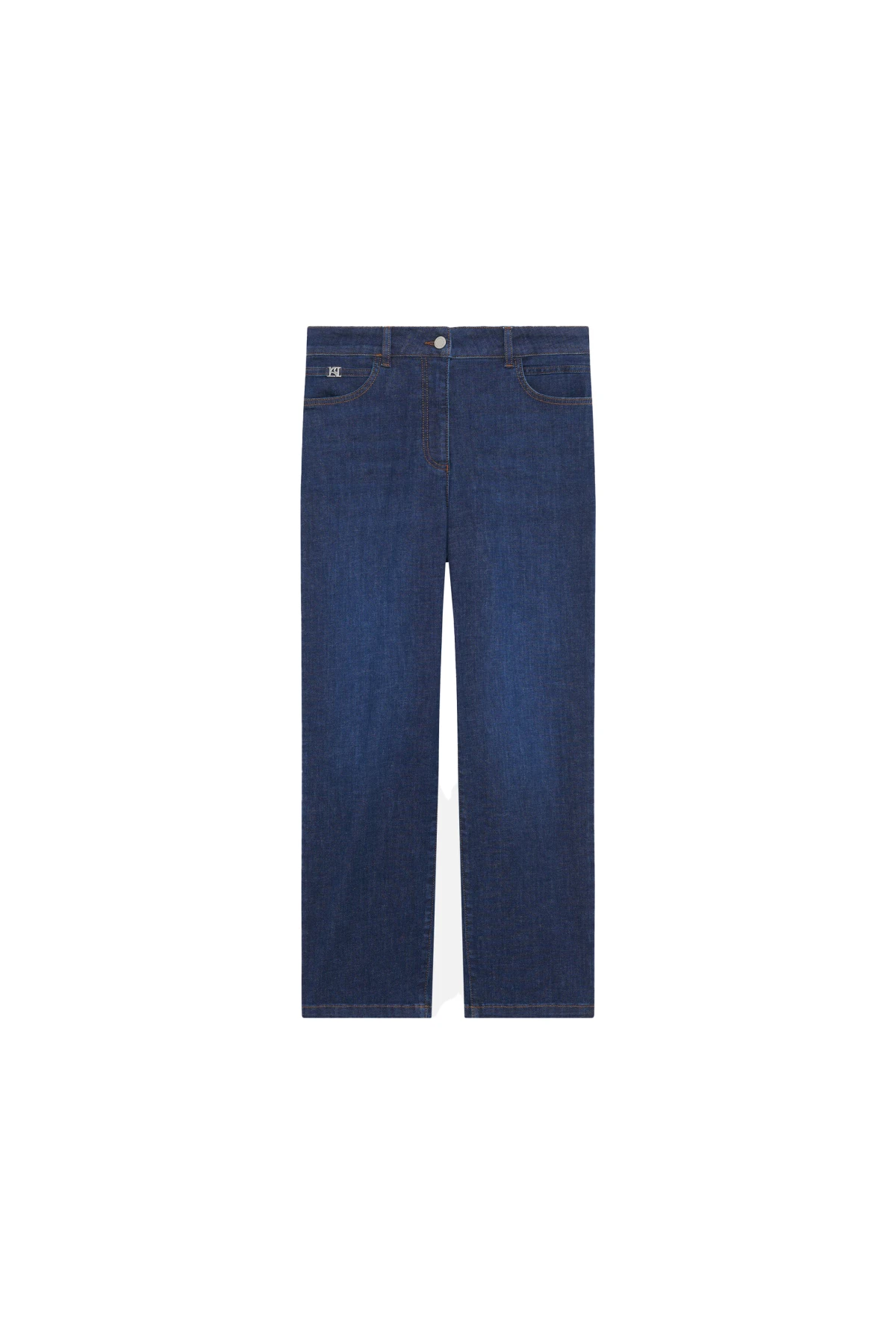 Dark Wash Straight-Leg Cropped Jeans