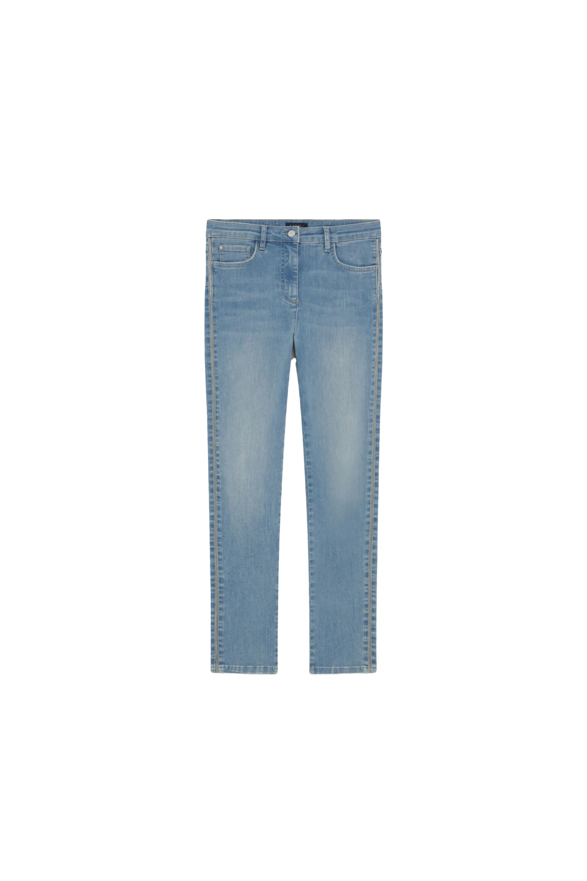 Tapered Crop Jeans With Side Zipper Detail