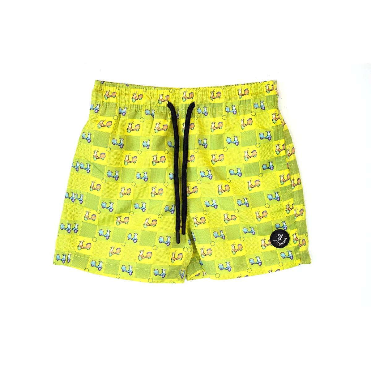 Kids Boys Yellow Vespa Print Swim Shorts