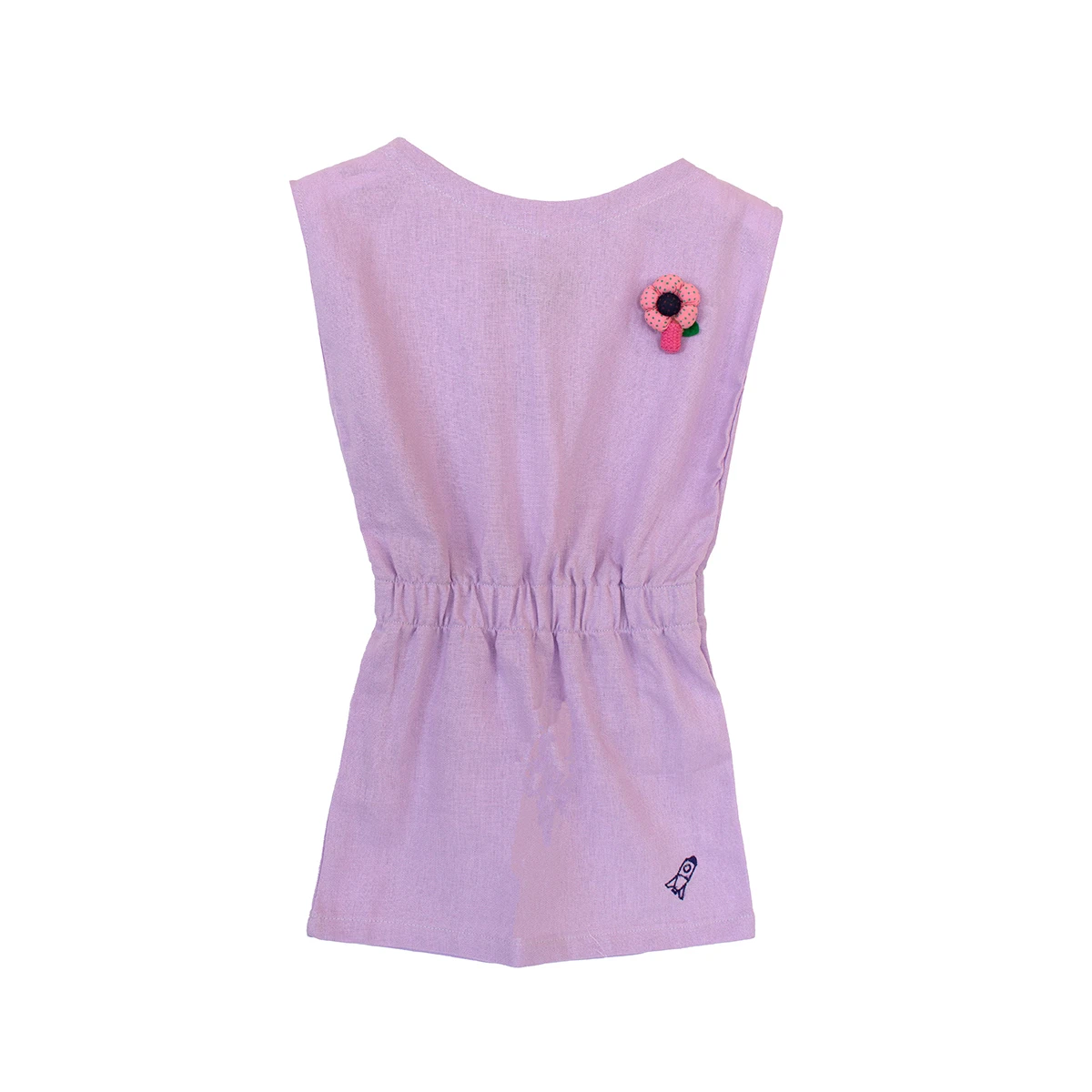 Kids Girls Purple Linen Sleeveless Dress