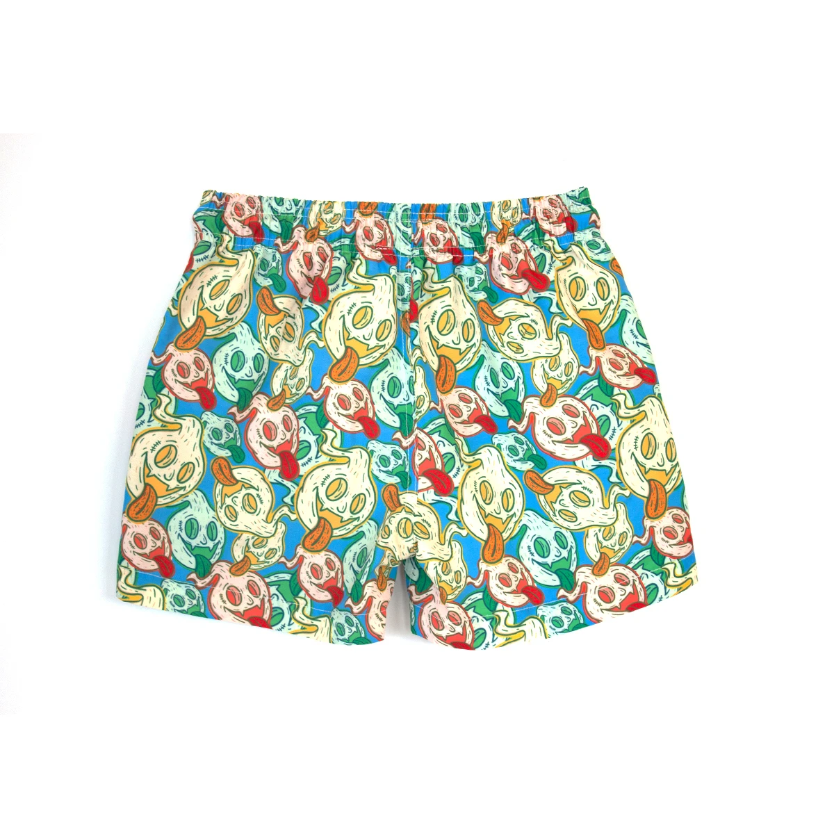Kids Boys Blue Cartoon Ghost Print Swim Shorts