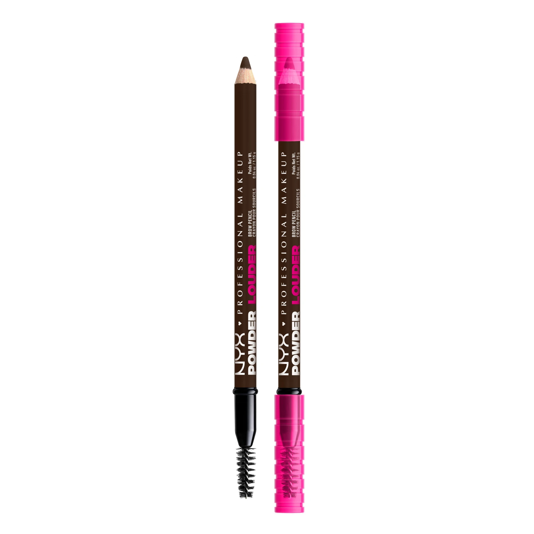 Powder Louder, Brow Pencil, 12HR Wear, Buildable Micro-Fibers - Deep Brown