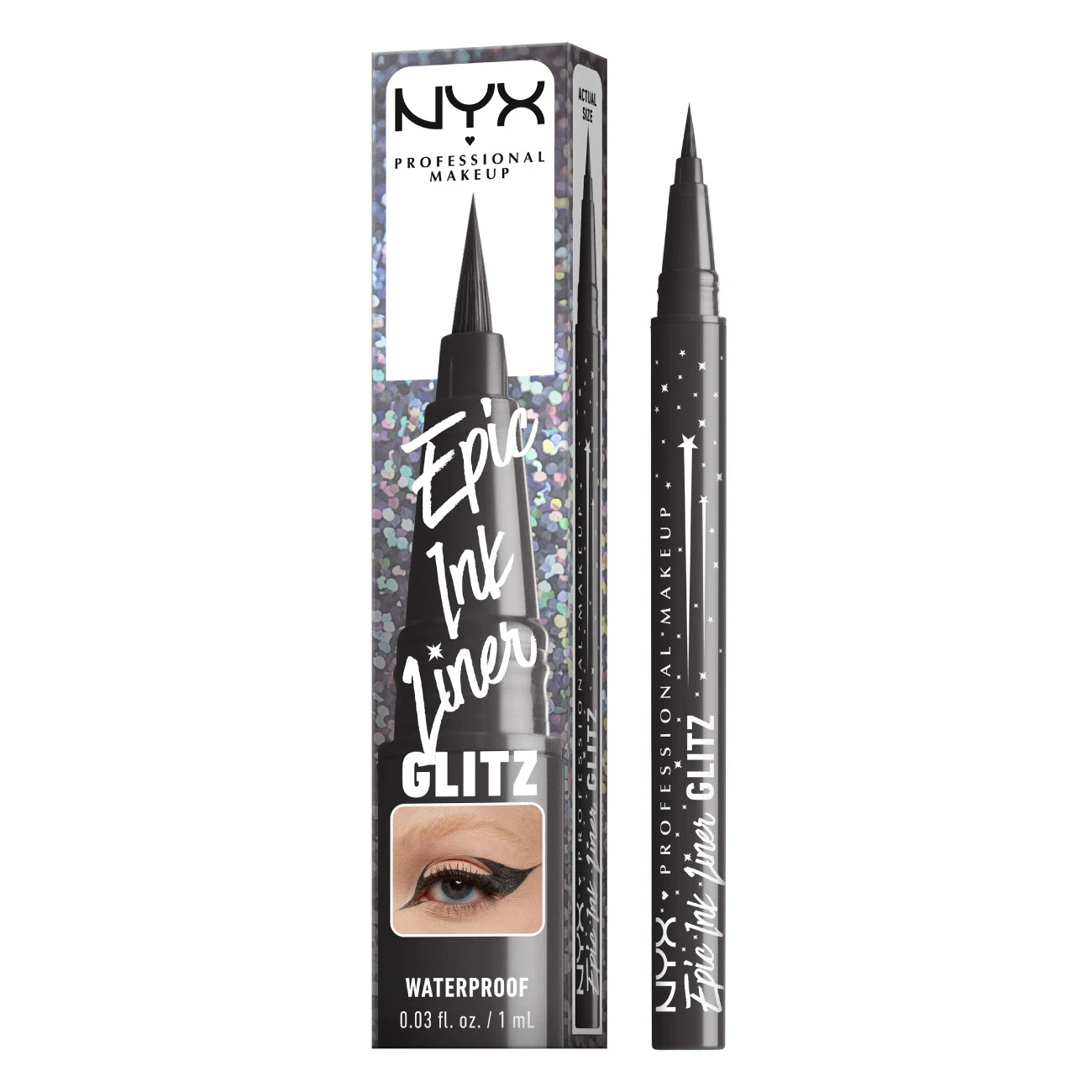 Epic Ink Liner, Waterproof Liquid Eyeliner, Vegan Formula, Intense Pigment - 6 Graphite Glitz