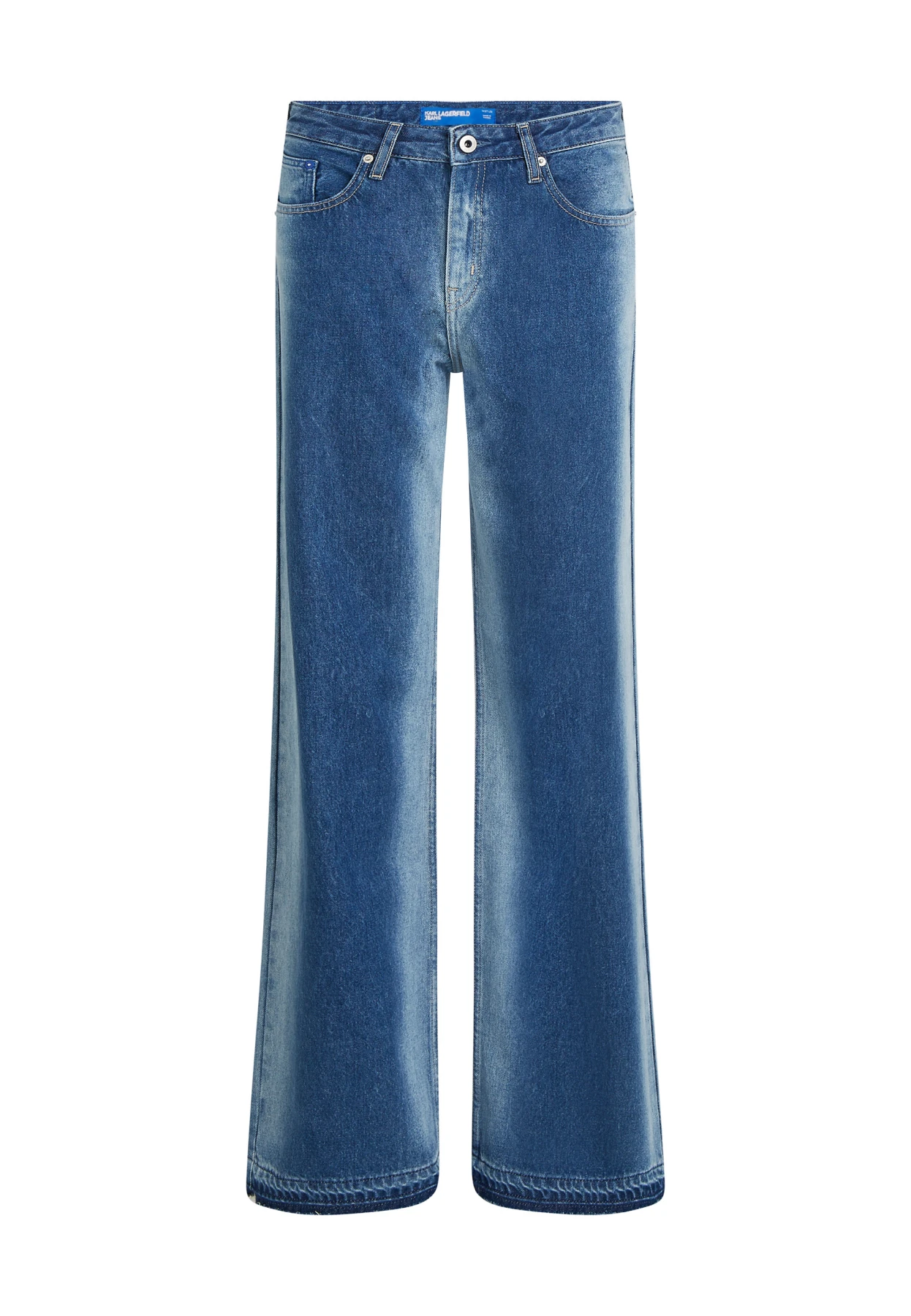Mis-rise Wide Leg Relaxed Fade Detail Jeans