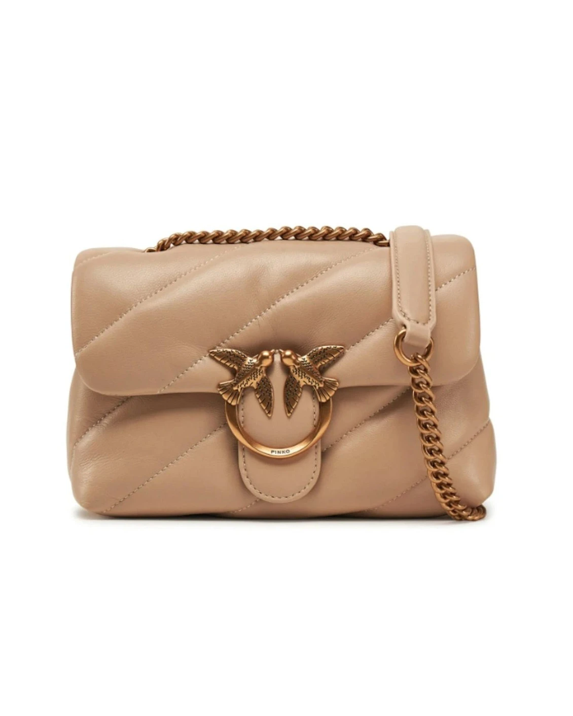 Maxi Quilted Leather Crossbody Bag with Love Birds Hardware