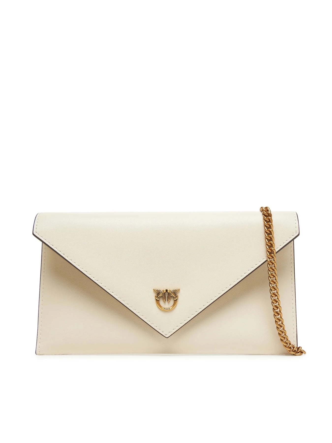 Leather Envelope Chain Clutch Bag