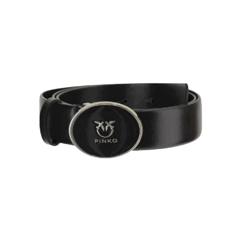 Leather Oval Buckle Belt