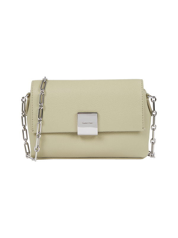  Leather Plaque Crossbody Bag With Chain