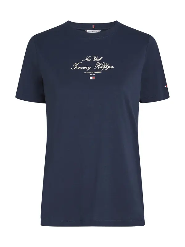 Regular Fit Script Crew Neck T-Shirt