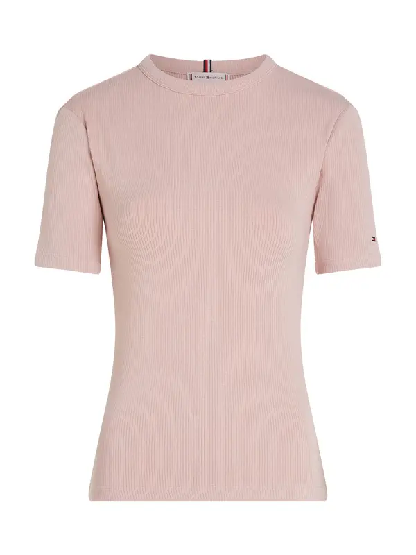 Ribbed Crew Neck T-Shirt