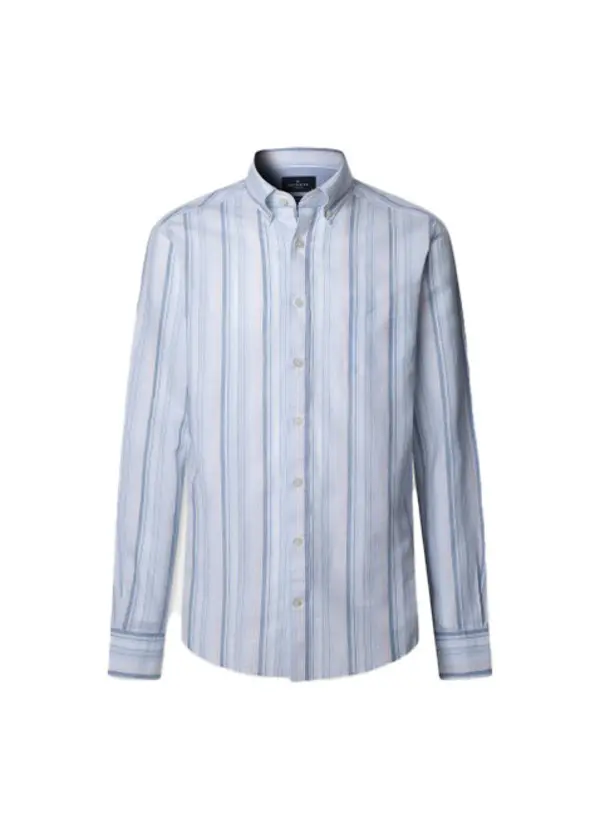  Tailored Fit Linen Multi Stripe Shirt