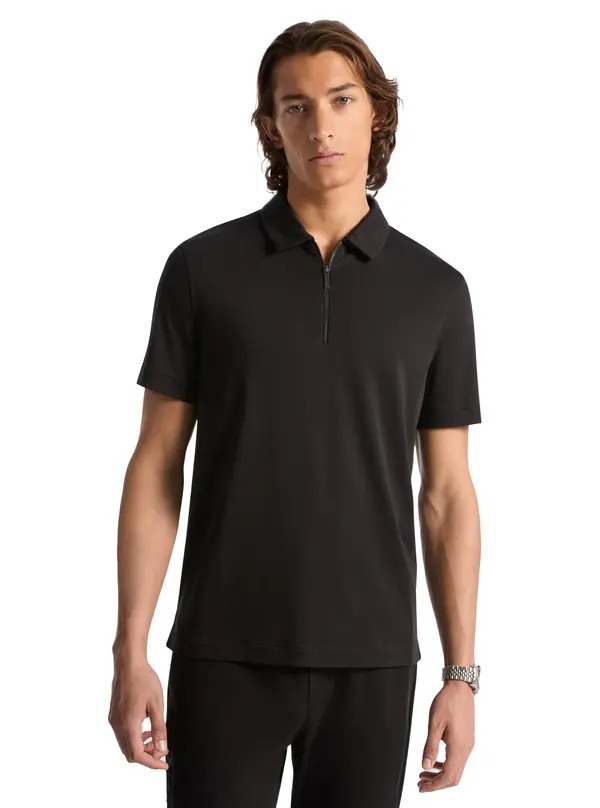  Cotton Half-Zip Polo Shirt