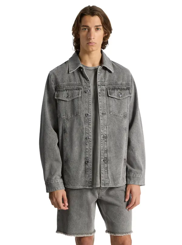  Washed Denim Shirt Jacket