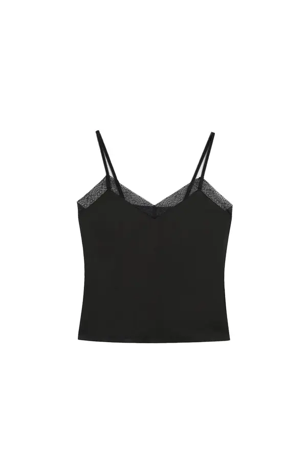  Camisole Top with Lace Trim